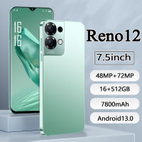 โทรศัพท์ Reno12 5G สมาร์ทโฟนใหม่เอี่ยม 7.5นิ้ว smartphone กล้อง HD โทรศัพท์มือถือ รองรับภาษาไทย ใช้แอปธนาคารได้ มือถือทำงานได้เร็ว Dual Sim ปลดล็อคการจดจำใบหน้า โทรศัพท์ราคาถูกๆ โทรศัพท์เล่นเกม รองรับการเก็บเงินปลายทาง