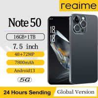 โทรศัพท์ reaime Note 50 7.5inch 16GB + 1024GB 7800mAh โทรศัพท์มือถือ Smartphone 4G/5G / Wifi สองซิมการ์ดโทรศัพท์ราคาถูก โทรศัพท์ถูกๆ มือถือ Mobile phone โทรศัพท์ถูกๆ มือถือราคาถูกๆ โทรศัพท์สำห รับเล่นเกม ที่ดีที่สุด เกมมาร์ทโฟนซีโอดี
